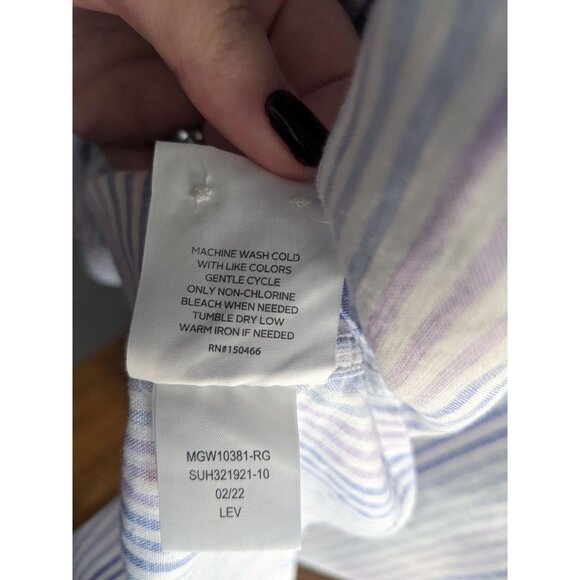 Even Tide Men's Striped Linen/Cotton Blend Button-Up Shirt‎ - 3XL - Picture 11 of 11